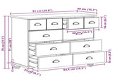 Chest of Drawer ASKIM White 91 x 40 x 79 cm Solid Pine Wood 4105423