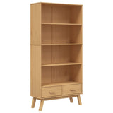 Bookcase 4-Tier OLDEN Brown Solid Wood Pine 358612
