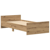 Bed Frame without Mattress Artisan Oak 75x190 cm Engineered Wood 862311