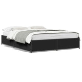 Bed Frame Black Engineered Wood Double Durable Bed Frame 3279847