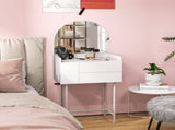 Three Drawer Compact Dressing Table - White T3398P342429