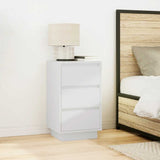Bedside Cabinet with LED Lights White 38x34x65 cm 861301