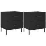 ZNTS Bedside Cabinets 2 pcs Black 40x35x47.5 cm Engineered Wood 827327