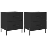 ZNTS Bedside Cabinets 2 pcs Black 40x35x47.5 cm Engineered Wood 827327