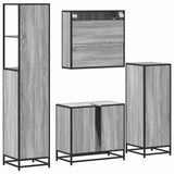 4 Piece Bathroom Furniture Set Grey Sonoma Engineered Wood 3301248