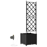 Garden Planter Black 40 x 40 x 142 cm Plastic 42002849