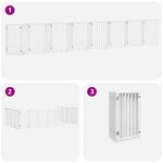 Dog Gate with Door Foldable 15 Panels White 750 cm Poplar Wood 3155540