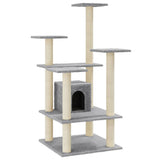 Cat Tree with Sisal Scratching Posts Light Grey 110 cm 171480