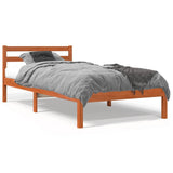Bed Frame without Mattress Wax Brown 75x190 cm Small Single Solid Wood Pine 844137