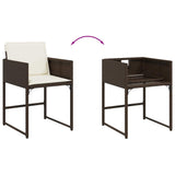 Garden Chairs with Cushions 4 pcs Brown Poly Rattan 365003