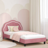 Children's Bed Frame with Headboard Pink 80 x 200 cm Velvet 42010911