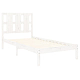 Bed Frame without Mattress White 75x190 cm Small Single Solid Wood 3105561