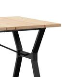 ZNTS Dining Table Y-Frame 160x80x75.5 cm Solid Wood Pine and Steel 3282787