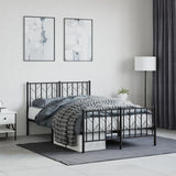 Metal Bed Frame without Mattress with Footboard Black 120x190cm 374452