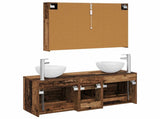 Bathroom Furniture Set 4 pcs Old Wood Engineered Wood and Glass 3406749