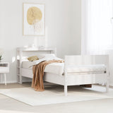 Bed Frame without Mattress White 90x190 cm Single Solid Wood Pine 3306208