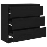 Sideboard Black Oak 80x35x76 cm Engineered Wood 861734