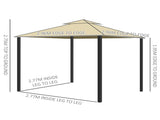 3 x 3 Patio Gazebo Canopy Garden Pavilion Tent Shelter with 2 Tier Water Repellent Roof, Mosquito T3398P310896