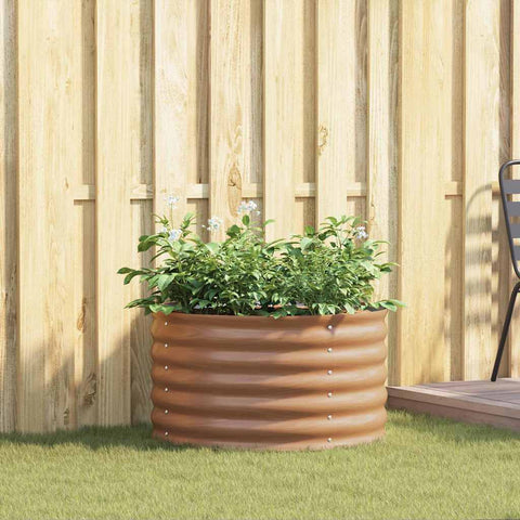 Garden Raised Bed Brown 80 x 80 x 44 cm Steel 42011334