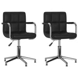 Swivel Dining Chairs 2 pcs Black Faux Leather 334760