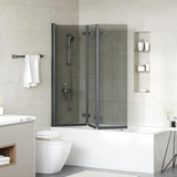 Shower Enclosure Black 130 x 138 cm ESG Glass and Aluminium 42018550