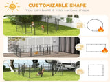 12 Panels Heavy Duty Puppy Playpen, for Small Dogs, Indoor and Outdoor Use - Black T3398P376302