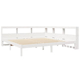 Bookcase Bed without Mattress White 180x200 cm Solid Wood Pine 3324309