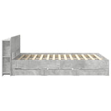 Bed Frame with Storage Concrete Grey 150 x 200 cm 3433968