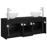 Bathroom Cabinet Set 3 pcs Black Oak 49.5 x 35 x 63 cm 3405796