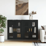 Wall Mounted Cabinets 2 pcs Black Engineered Wood 3197898