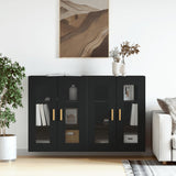 Wall Mounted Cabinets 2 pcs Black Engineered Wood 3197898