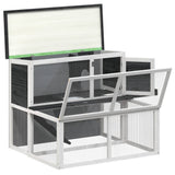 Rabbit Hutch Grey 102x90x84.5 cm Solid Wood Pine 172284