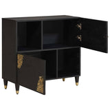 Sideboard with Shelf Black 80 x 33 x 75 cm Solid Mango Wood 4018835