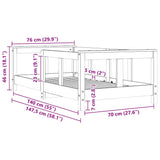 Kids Bed Frame 70x140 cm Solid Wood Pine 834426
