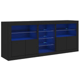 Sideboard with LED Lights Black 162x37x67 cm 3209031