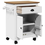 Kitchen Trolley BODO White and Brown 72x45x80 cm 4016876