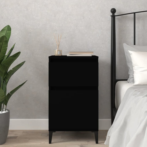 ZNTS Bedside Cabinet Black 40x35x70 cm 819710