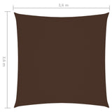 ZNTS Sunshade Sail Oxford Fabric Square 3.6x3.6 m Brown 135798