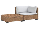 2 pcs Rattan Lounge Set with Cushions GENDT Natural Rattan 42034403