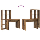 Desk with Shelf Old Wood 138.5 x 55 x 143 cm Engineered Wood 3337255