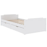 Bed Frame without Mattress White Solid Wood Pine 90x200 cm 322160