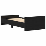 Bed Frame without Mattress Black Oak 75x190 cm Engineered Wood 862312