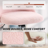 Teddy Fleece Office Chair with Wheels - Light Pink T3398P425006