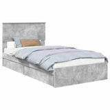Storage Bed Concrete Grey 100 x 200 cm Engineered Wood 3410829