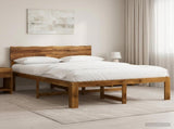 Double Bed Frame with Headboard ROSTOCK Natural 135 x 190 cm 903363
