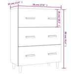 ZNTS Sideboard Sonoma Oak 70x34x90 cm Engineered Wood 812153