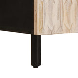 Sideboard White Wash Finish 90 x 33 x 75 cm Solid Mango Wood 4017892