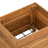 Raised Bed Varying shades of teak Solid teak wood, steel Medium 47421
