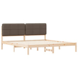 Bed Frame with Upholstered Headboard Taupe 180 x 200 cm 877962