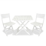 43581 3 Piece Folding Bistro Set Plastic White
